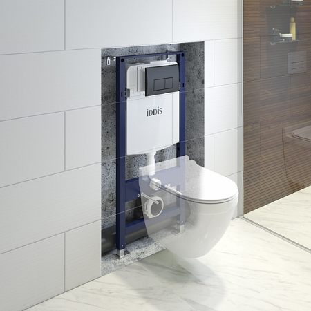 Система инсталляции Optima Home с черной клавишей смыва OPH00MBi32K IDDIS