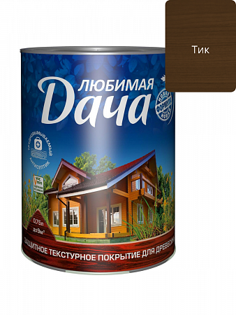 Покрытие защитно-декоративное Любимая Дача тик 0,75л на сайте Стройсервис
