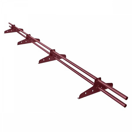 Снегозадержатель трубчатый NewLine 3м, D-25мм, 4 опоры, красное вино (RAL 3005) на сайте Стройсервис
