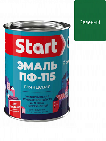 Эмаль ПФ-115 зеленая 0,8кг Старт  на сайте Стройсервис
