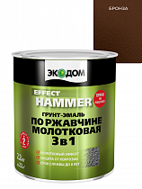 Грунт-эмаль по ржавчине 3в1 с молотковым эффектом бронзовый 2,2кг ЭкоДом на сайте Стройсервис
