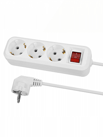 Удлинитель 3х1,5м с заземлением, выключатель ПВС 3х1,0 белый Народный SQ1303-1420 TDM Electric на сайте Стройсервис
