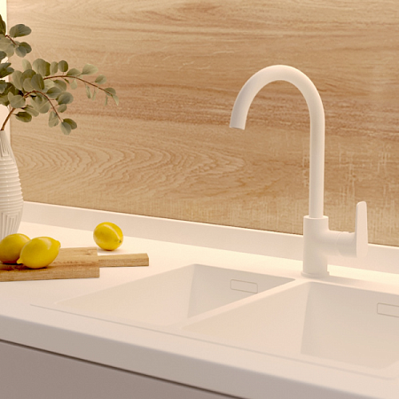 Смеситель для кухни GROSS AQUA Evo Matt White 3118297MW-B-02