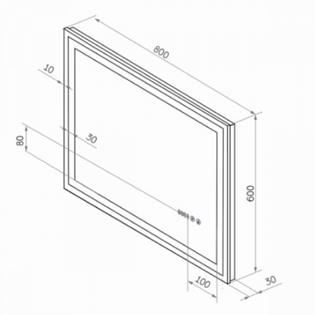 Зеркало Mercury LED 800*600 с сенсором 3ЛП571 Агава