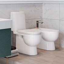 Унитаз-компакт "FEST SL DM" 2-реж. белый(сидение дюропласт с микролифтом) на сайте Стройсервис
