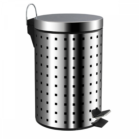 Ведро Санакс круглое 7л нерж. ( хром с педалью ) 107-Н на сайте Стройсервис
