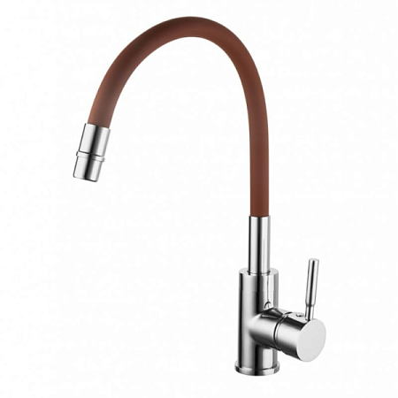 Смеситель для кухни с гибким изливом GROSS AQUA ColorFlex (коричневый) 3241508BR на сайте Стройсервис
