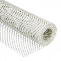 Сетка фасадная 4*4мм 1м*50м 145г/м2 Konel армирующая разрыв белая 1600 (1 кор=20 шт, 1 рул=50м)  на сайте Стройсервис
