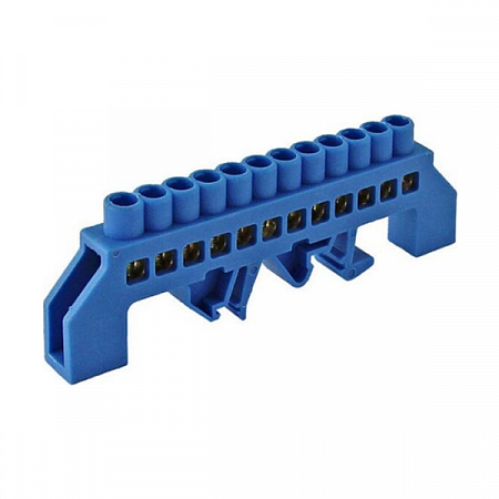 Шина "N" нулевая в изоляторе на DIN-рейку 8x12мм 12 групп  на сайте Стройсервис
