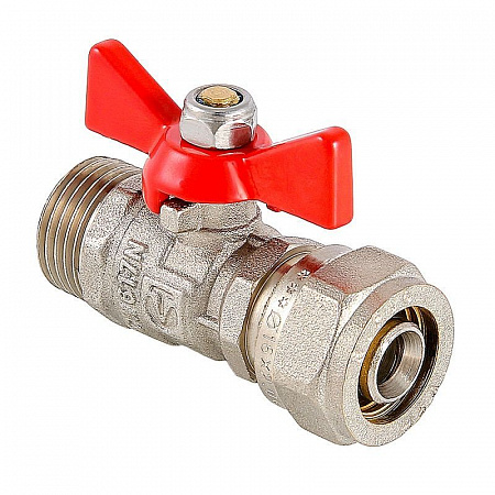 Кран шар. под обжим 16х1/2" НР баб. Valtec  VT.341 на сайте Стройсервис
