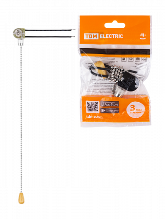 Выключатель-сонетка для бра с цепочкой 3А 250В металлик TDM на сайте Стройсервис
