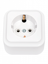 Розетка 1-м ОП з/к белая 16А 250В на сайте Стройсервис
