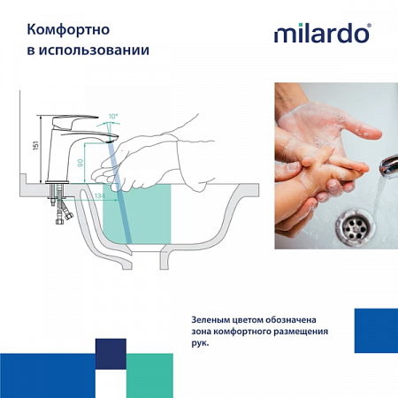 Смеситель для умывальника Rora RORSB00M01 хром Milardo