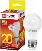 Лампа светодиодная LED-A60-VC 20Вт тепл. бел. 230В E27 3000К IN HOME на сайте Стройсервис
