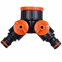 Адаптер-тройник Aquapulse АР 1019 с двумя запорными кранами с внутренней резьбой 1" и редуктором 3/4 на сайте Стройсервис
