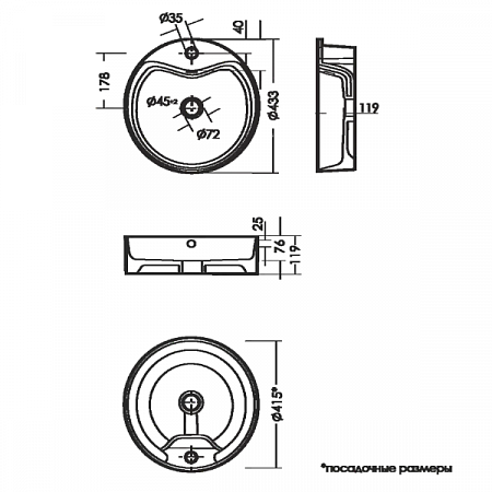 Умывальник накладной Best Snelf SANITA LUXE (4)