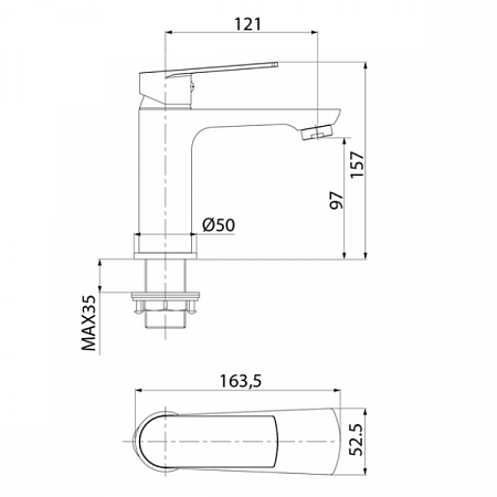 Смеситель для умывальника PLANK PLASB00i01 IDDIS