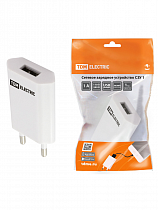 Сетевое зарядное устройство, СЗУ 1, 1 А, 1 USB, белый SQ1810-0001 TDM Electric на сайте Стройсервис
