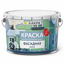 0007537 Краска фасадная всесезонная Лакра Белый 14кг Л-С на сайте Стройсервис
